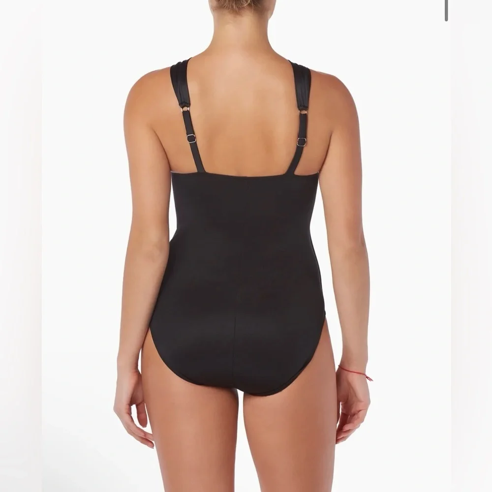 Magicsuit Miraclesuit 8 Black One Piece Swimsuit High Neck Modest Tummy Control